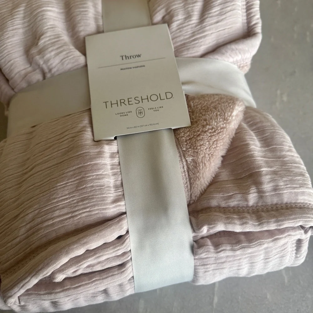 NWT Threshold Pink Throw Blanket